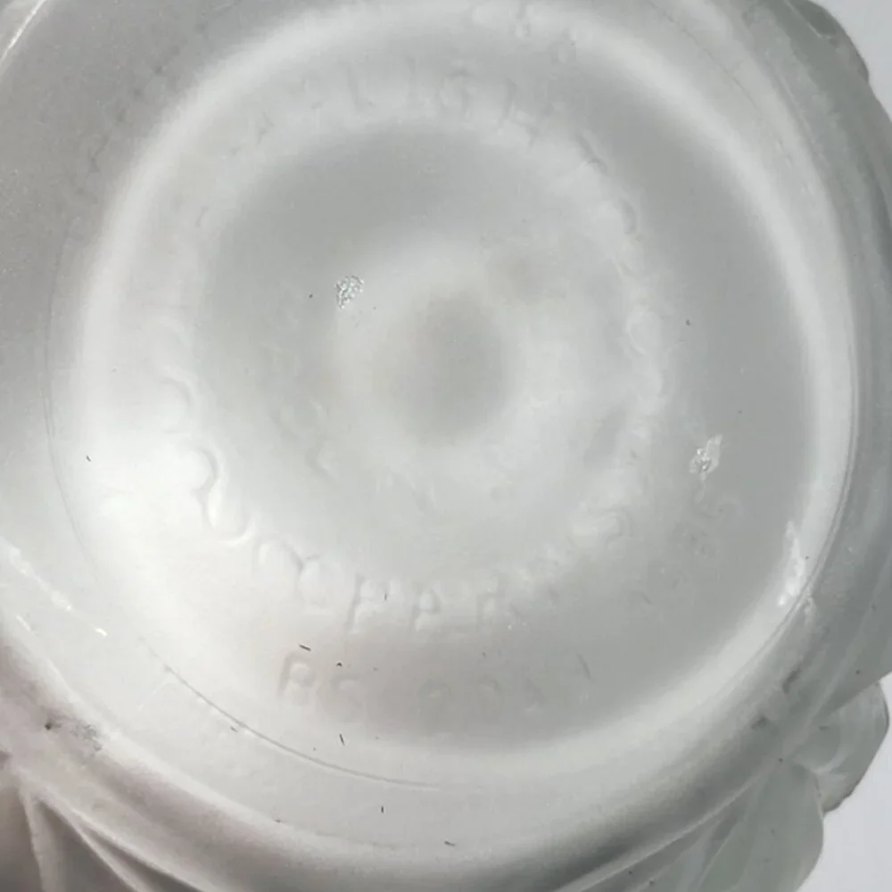 Frosted Glass Lamplight Farms Oil Lamp Embossed Floral Details Clear Chimney VTG